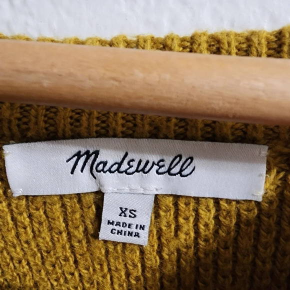 MADEWELL Province Cross-back Pullover Sweater In Savannah Moss Yellow Size XS - Picture 6 of 11